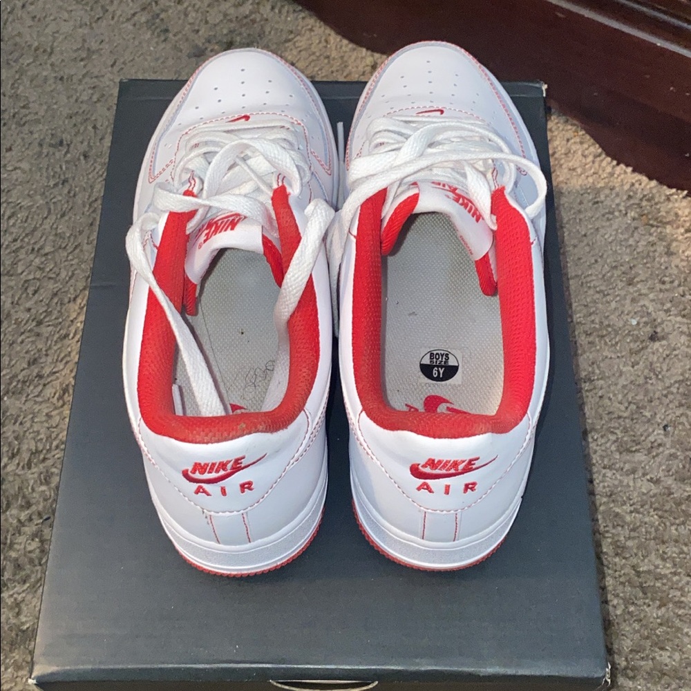 Red and white air forces wore once GRADE SCHOOL 6